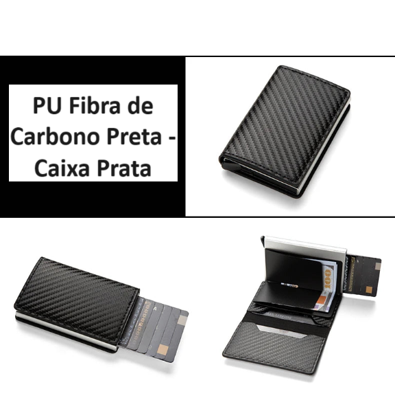 Carteira anti furto unisex com bloqueio de RFID